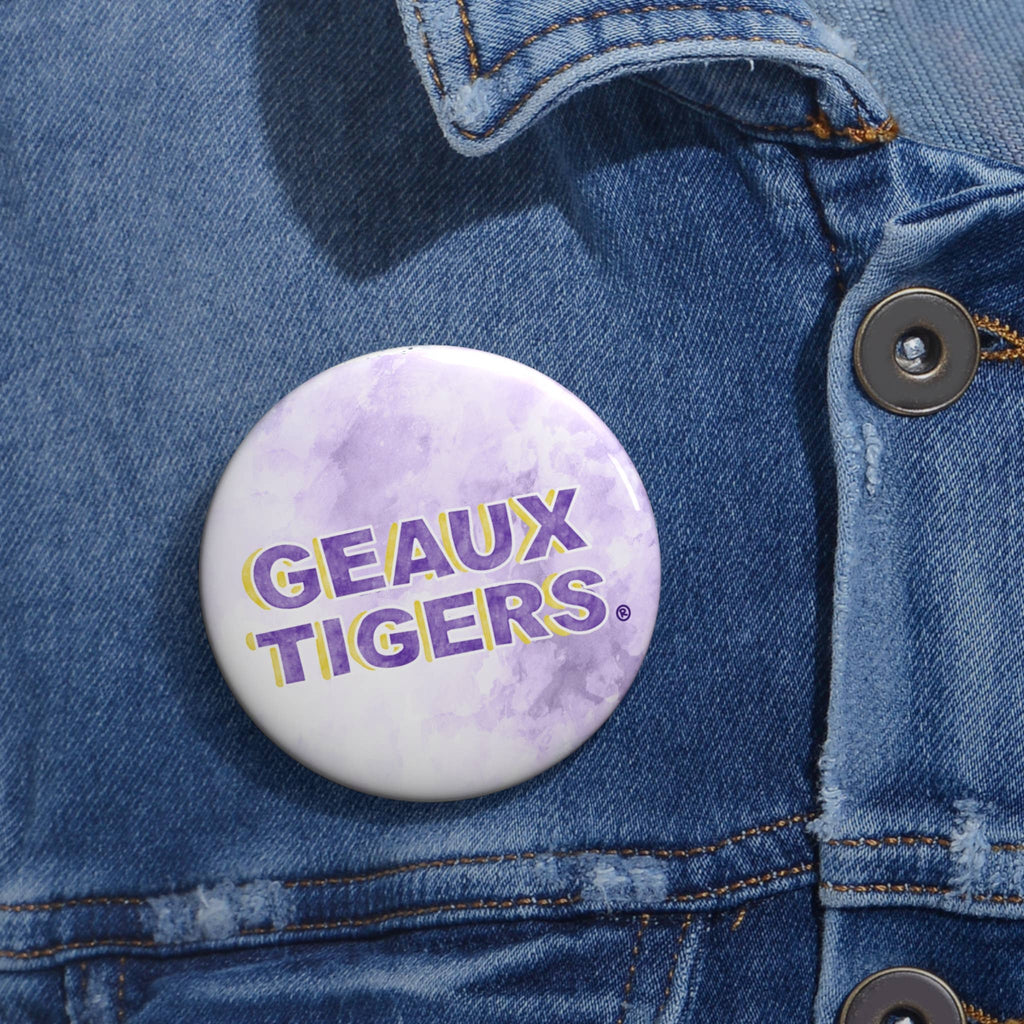 SALE LSU "Geaux Tigers" Game Day Button
