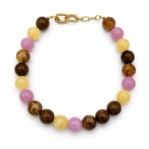 Beaded Color Gumball Statement Necklace