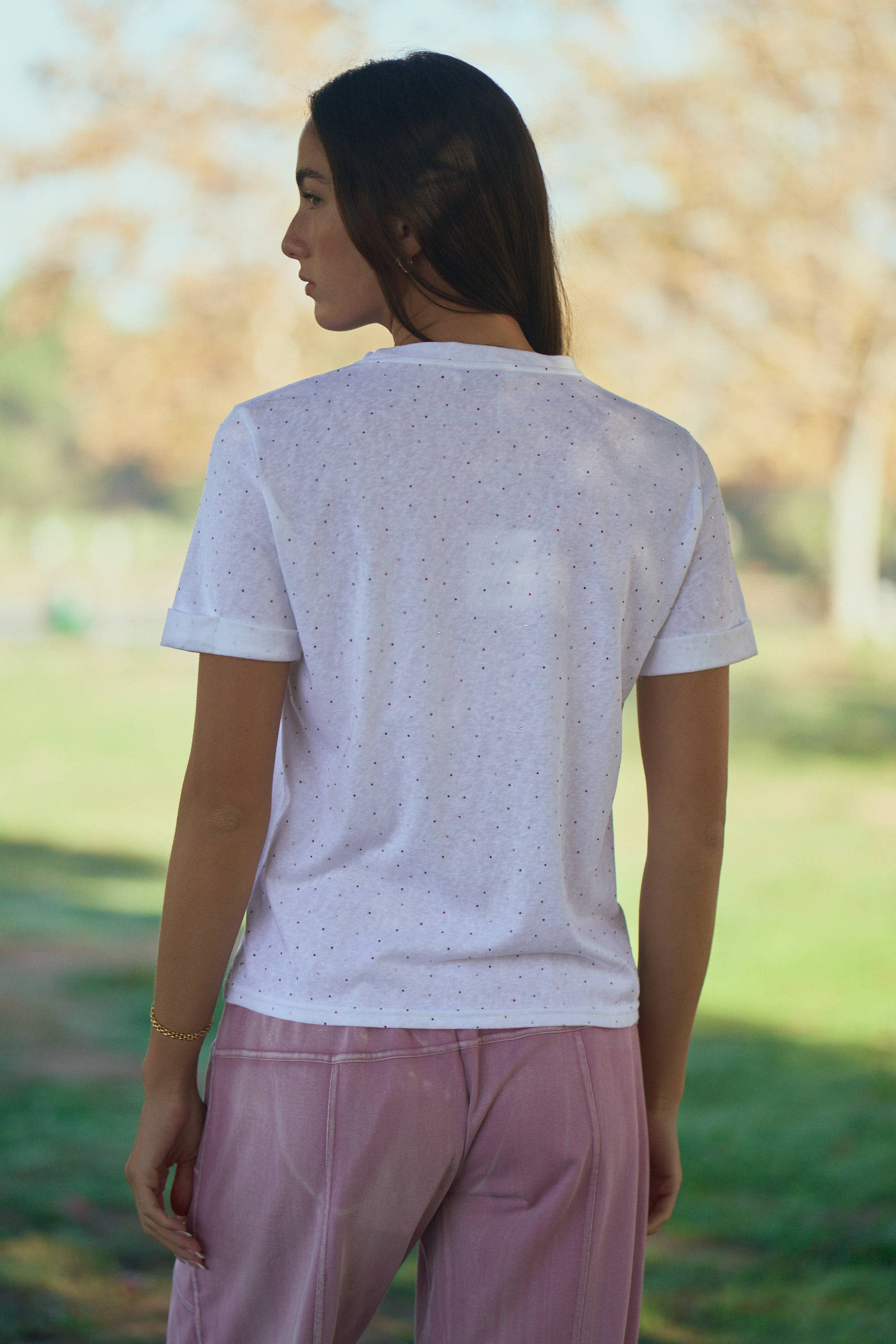 Rhinestone Relaxed Crewneck Tee