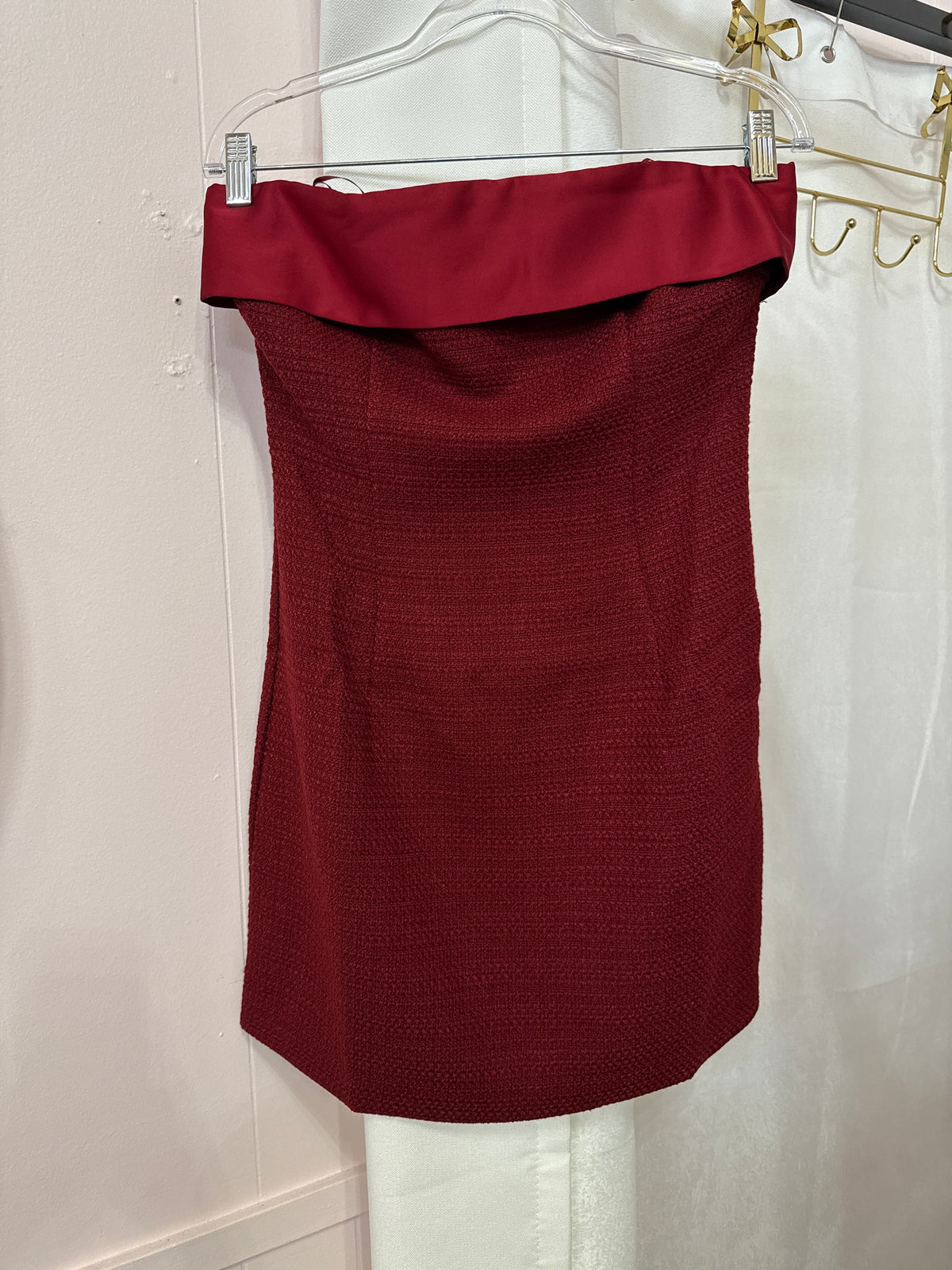 Strapless Mini Dress in Crimson