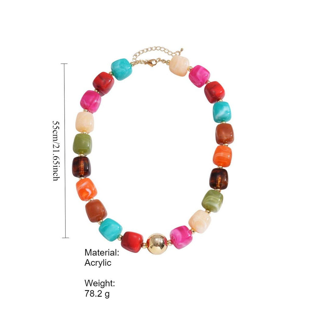 Oversized Acrylic Ombre Geometric Choker Artistic N6H060