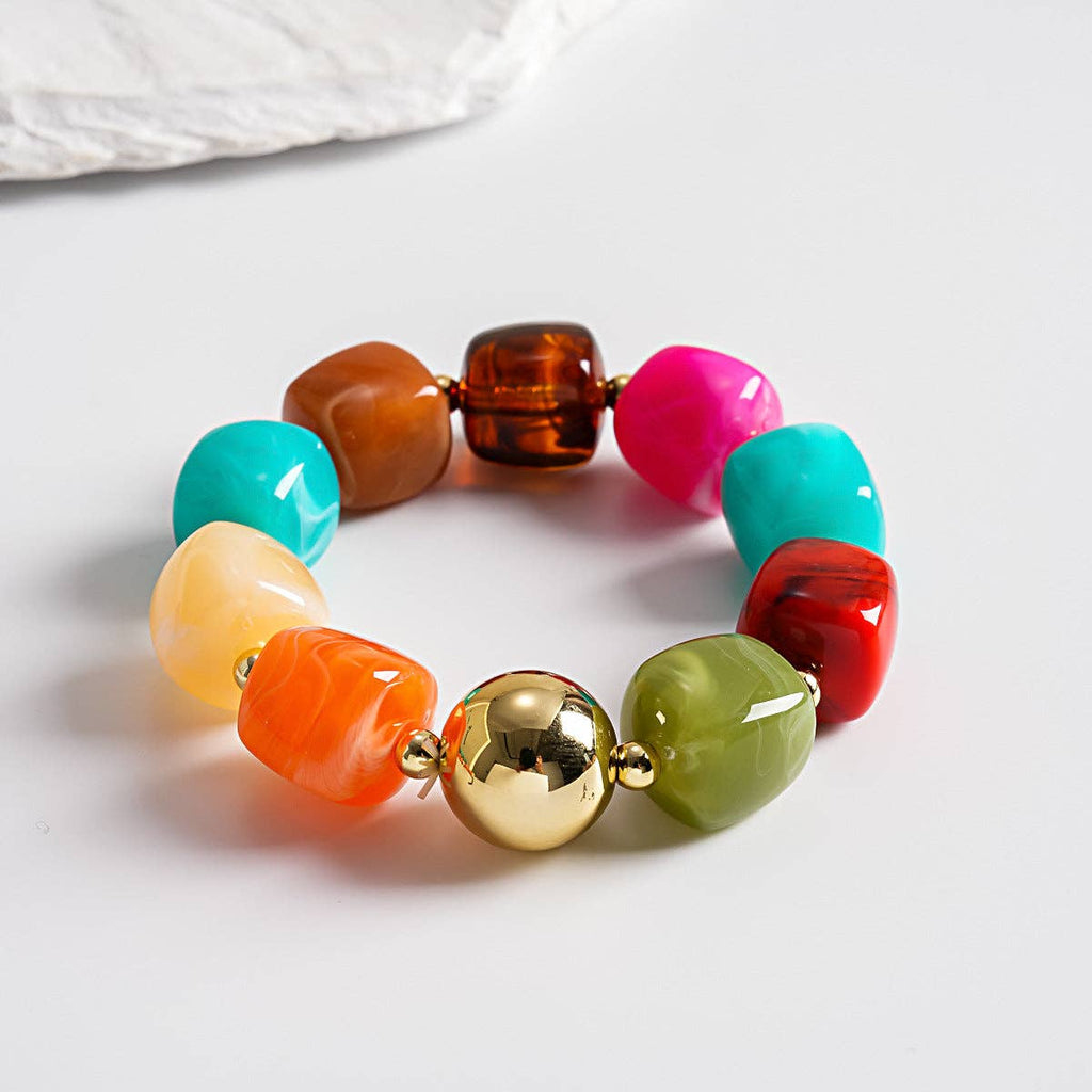 Oversized Acrylic Ombre Geometric Bracelet Vintage N6H061