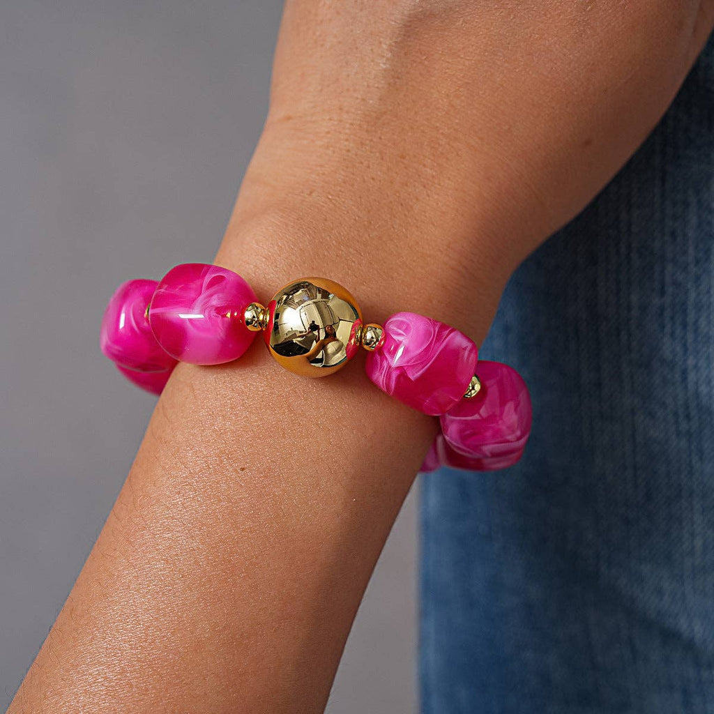 Oversized Acrylic Ombre Geometric Bracelet Vintage N6H061