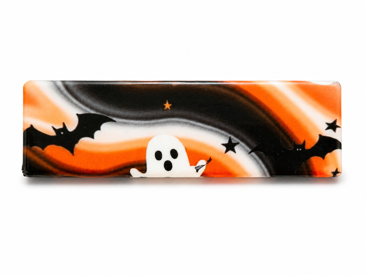 Halloween Ghost Butter Squishy â€“ Orange & Black Slow Rise Butter Toy