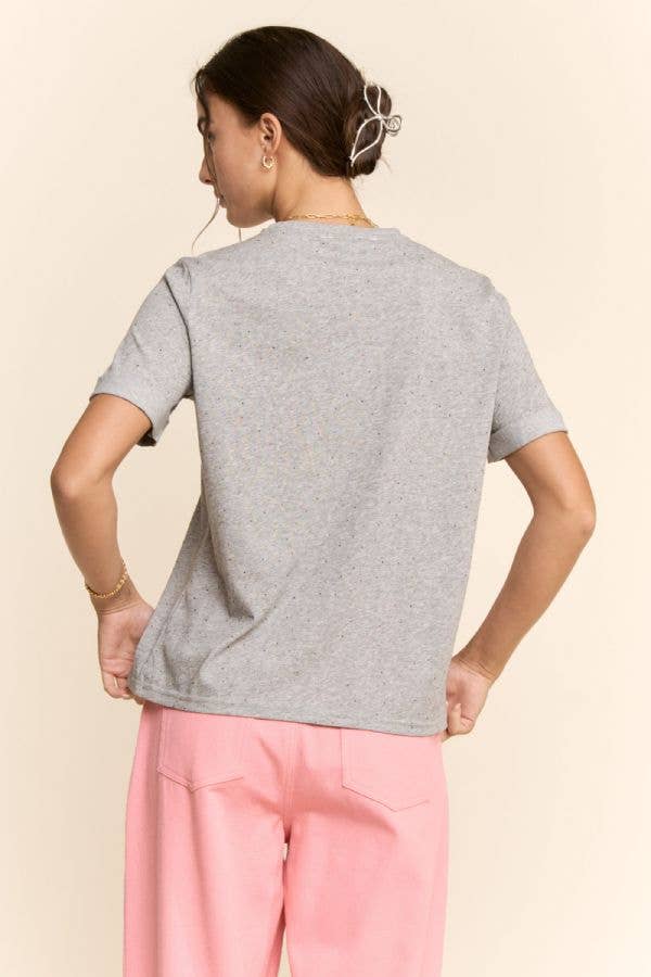 Rhinestone Relaxed Crewneck Tee