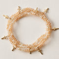 Gold Cross Charm Crystal Stretch Bracelet Stack Set