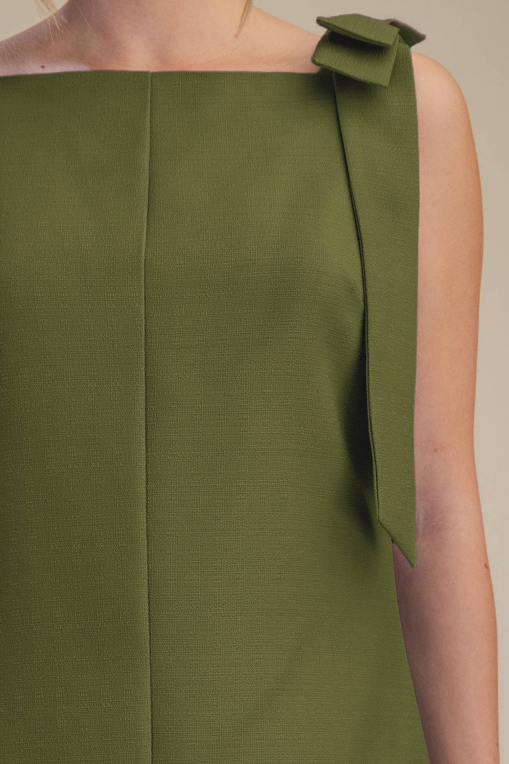 Bow Sleeveless Textured Mini Dress