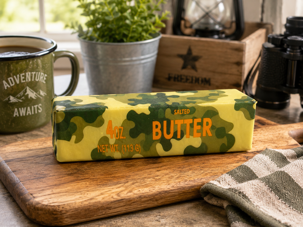 Camouflage Butter Squishy â€“ Slow Rise Sensory Fidget Toy
