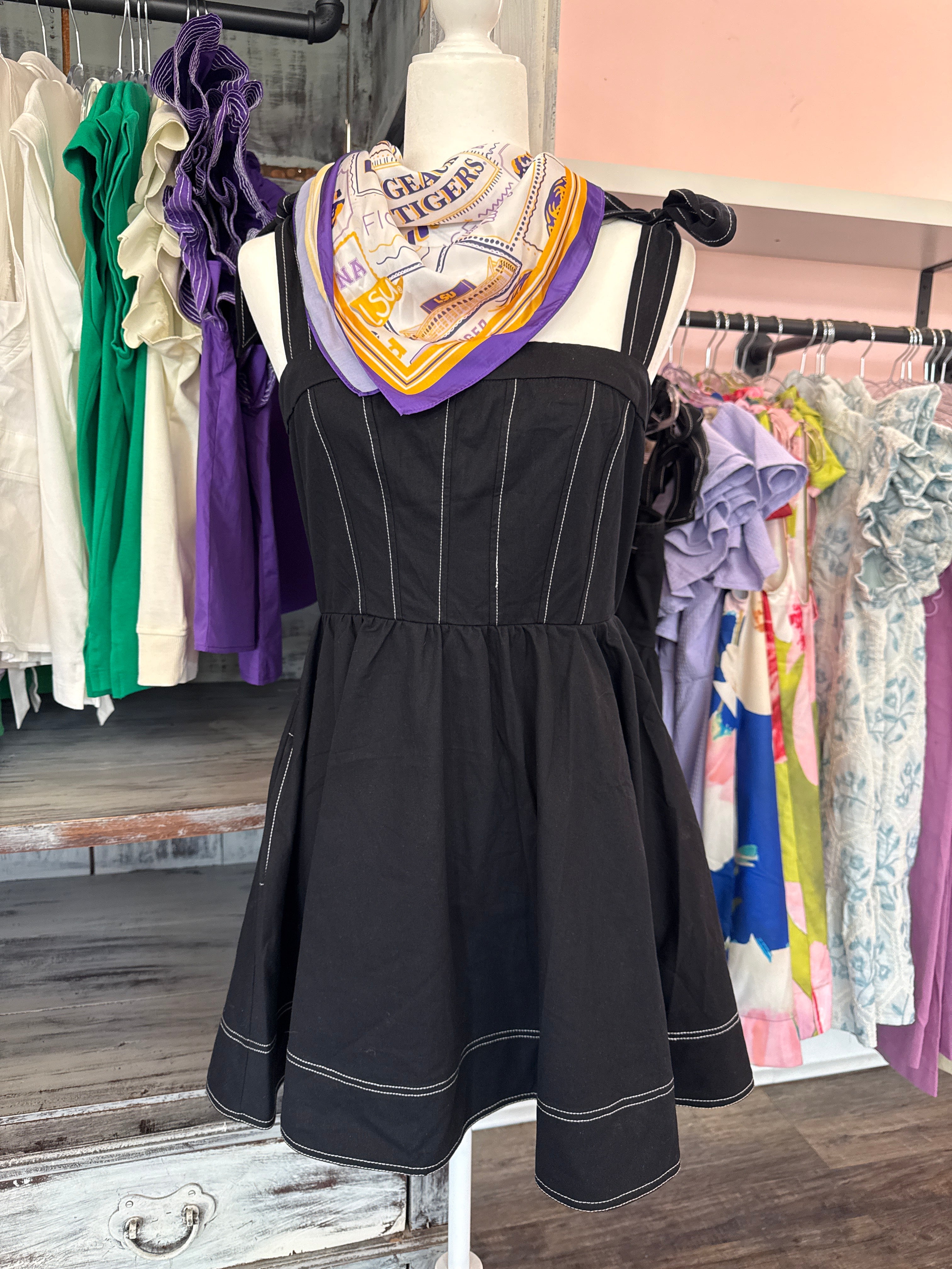 Black Tier Shoulder Dress