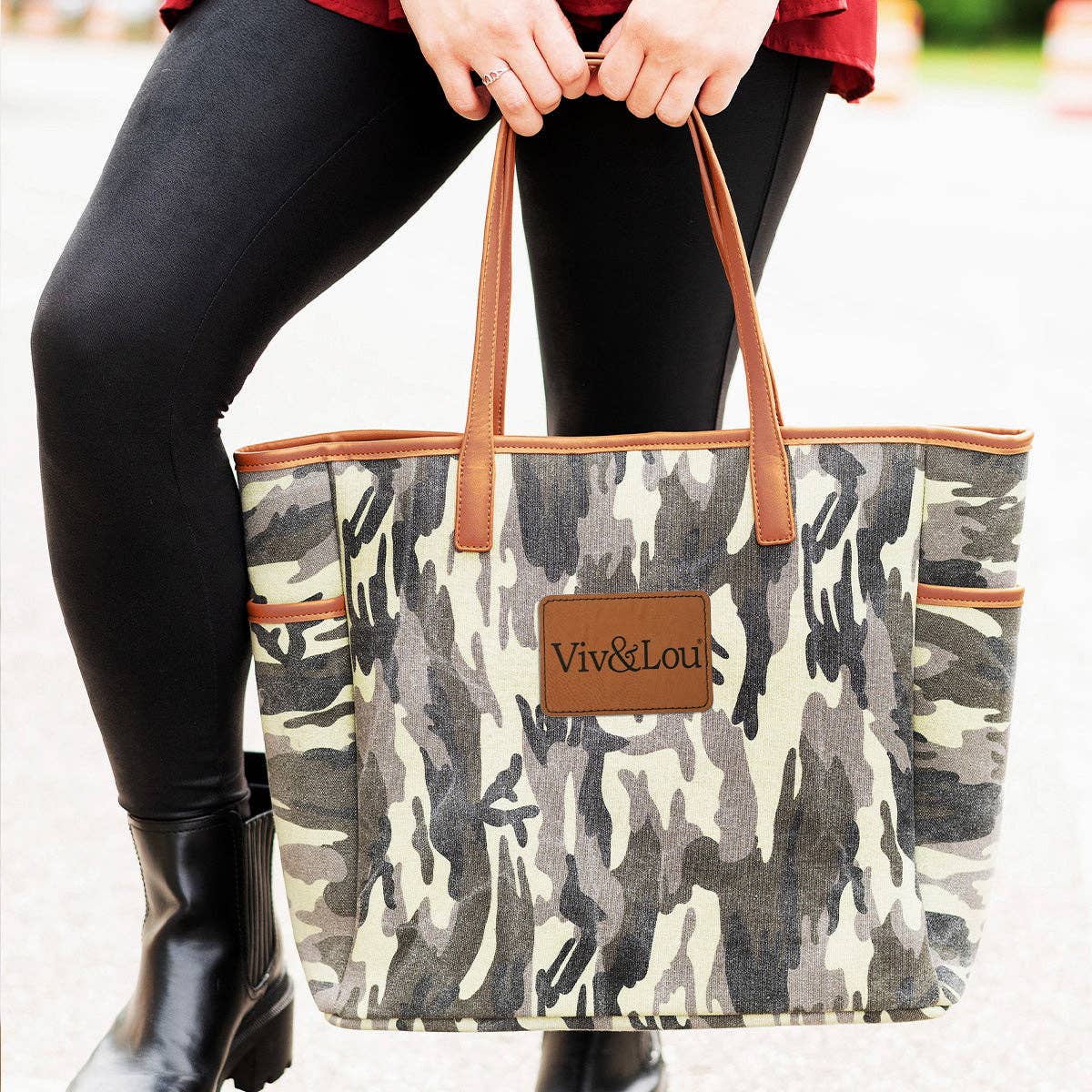 Camo Hayden Tote Canvas Work Travel Everyday Large Shoulder Bag #M965-CAMO-VLXN