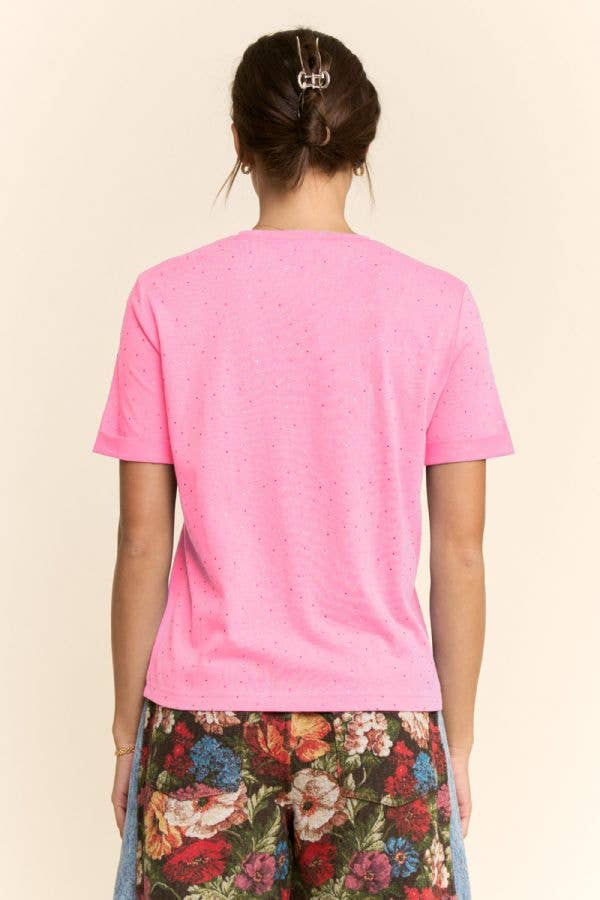 Rhinestone Relaxed Crewneck Tee