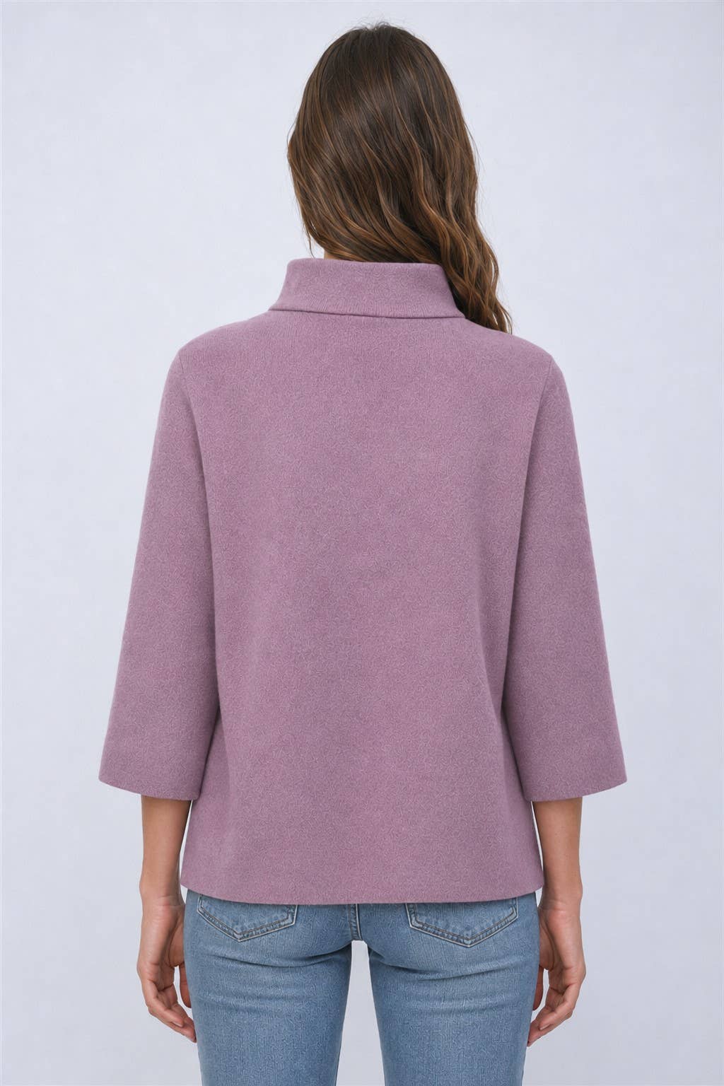 MOCK NECK PULL OVER SWEATER/BELL SLEEVE