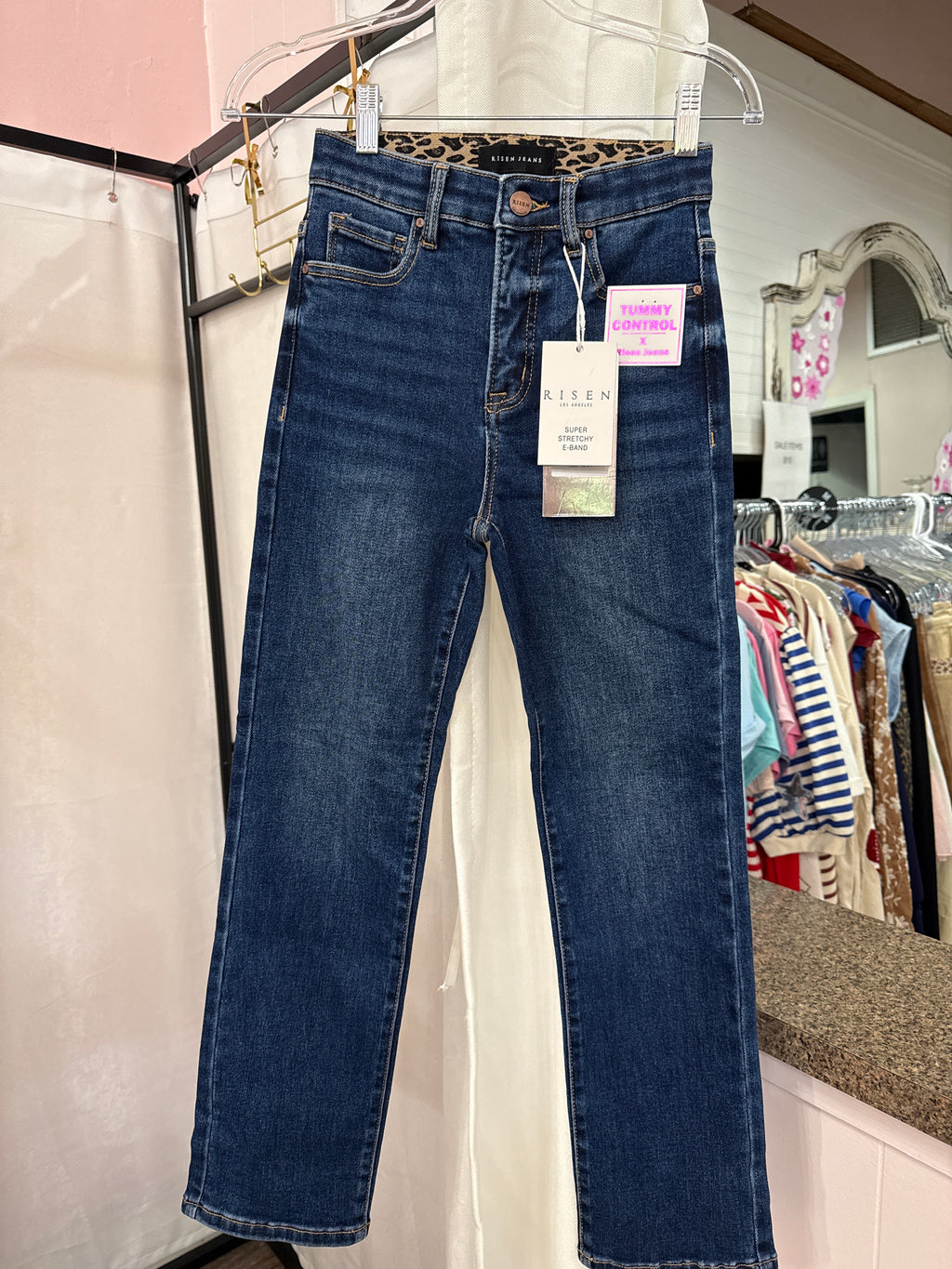 Risen TC Elastic Band crop straight stretchy