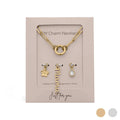 18K Gold Stainless Steel Mama Charm Holder Necklace Gift Set