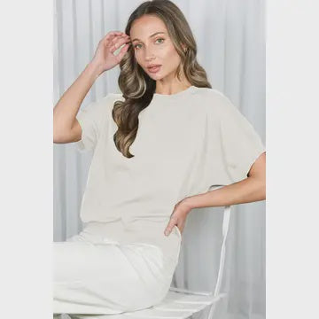 Crew Neck Short Sleeve Lightweight Sweater