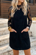 Corduroy Sleeveless Mini Dress With Patched Pockets (S-4X)