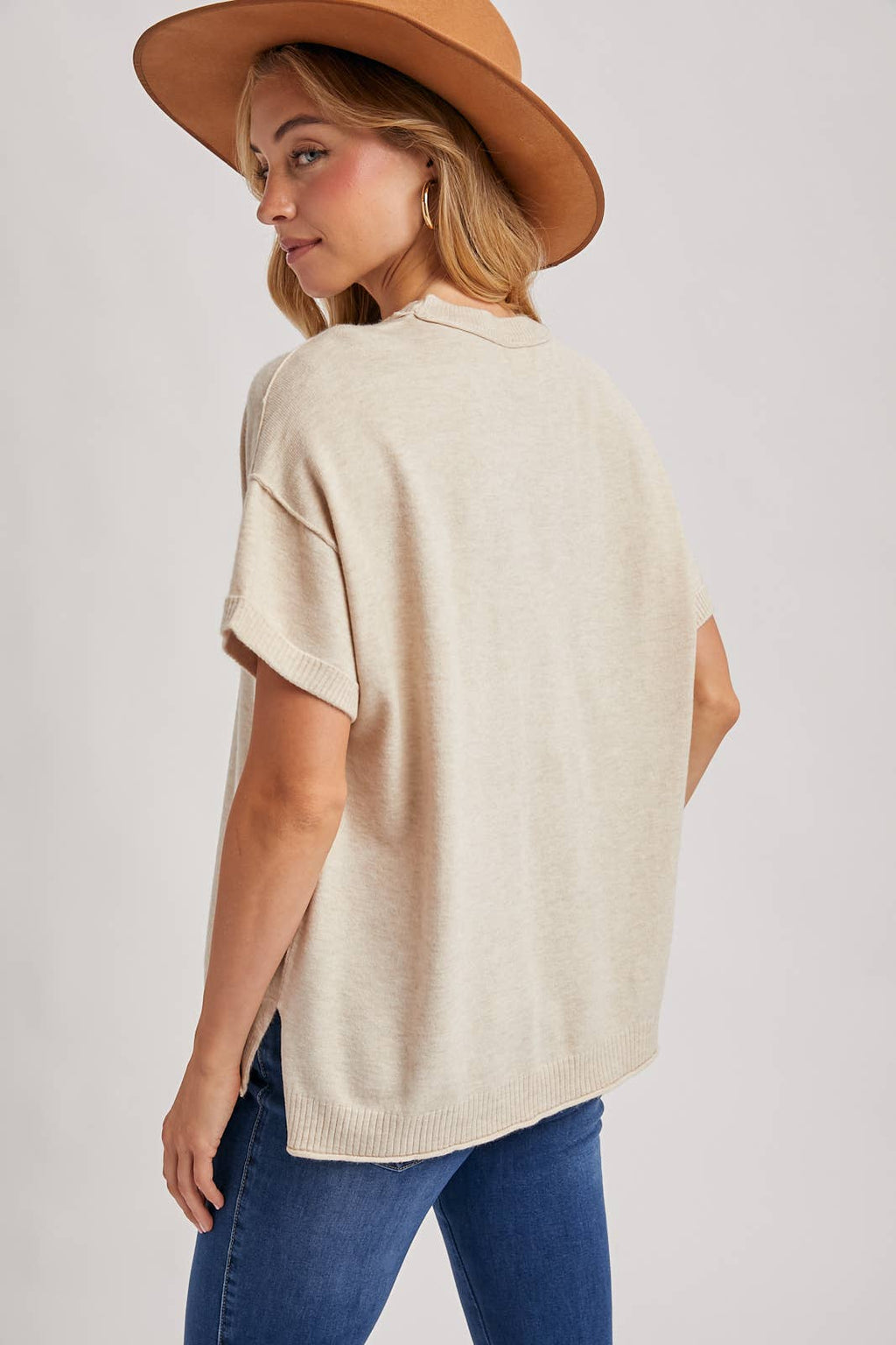 CREW NECK KNIT T-SHIRT