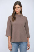 MOCK NECK PULL OVER SWEATER/BELL SLEEVE