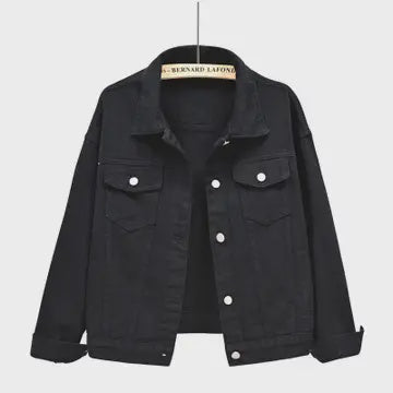 Solid Color Slim Cropped Denim Jackets