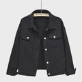 Solid Color Slim Cropped Denim Jackets