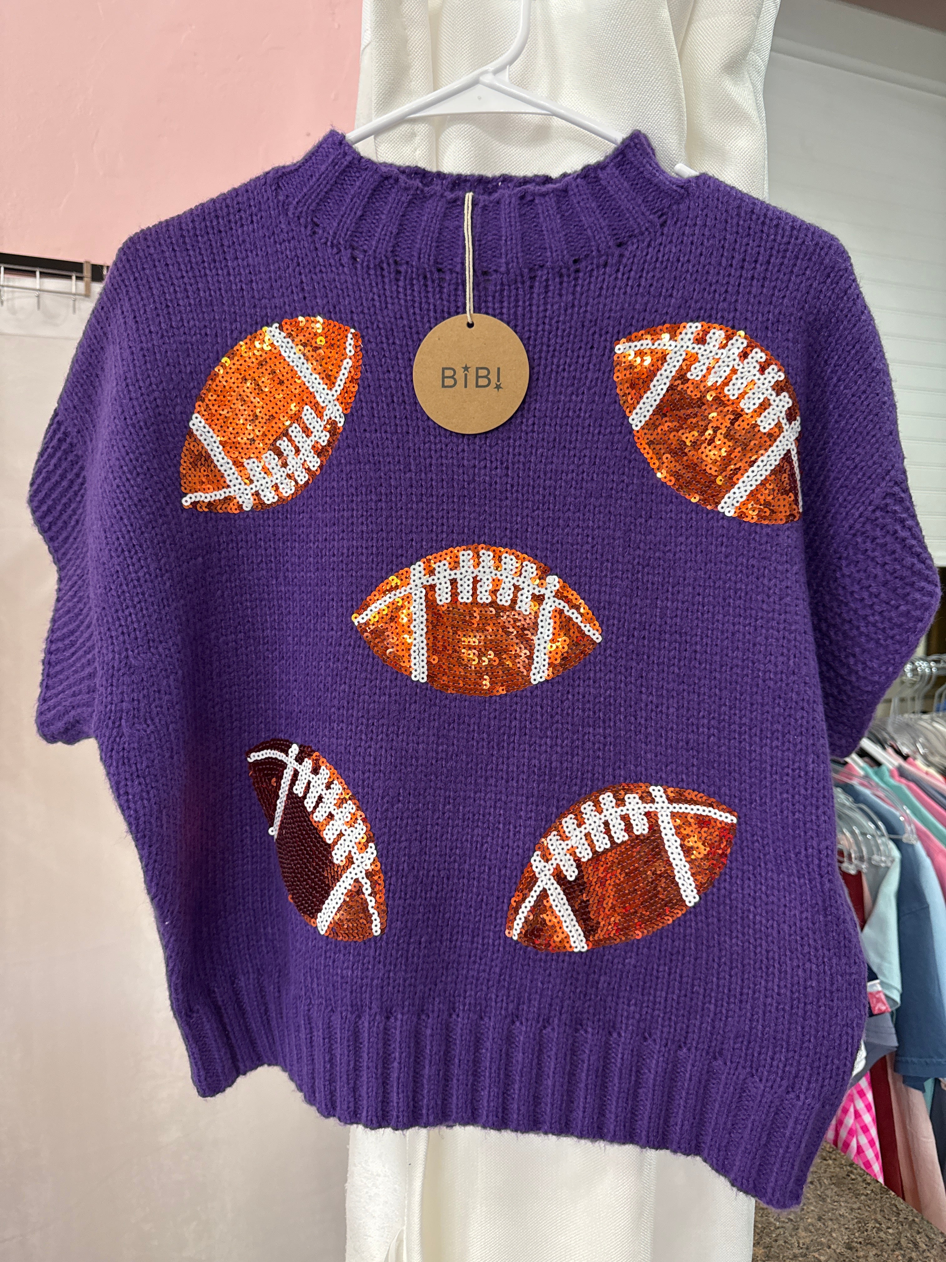 Sequin Football Sweater