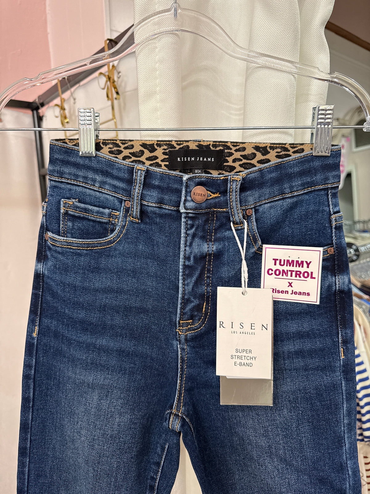 Risen TC Elastic Band crop straight stretchy
