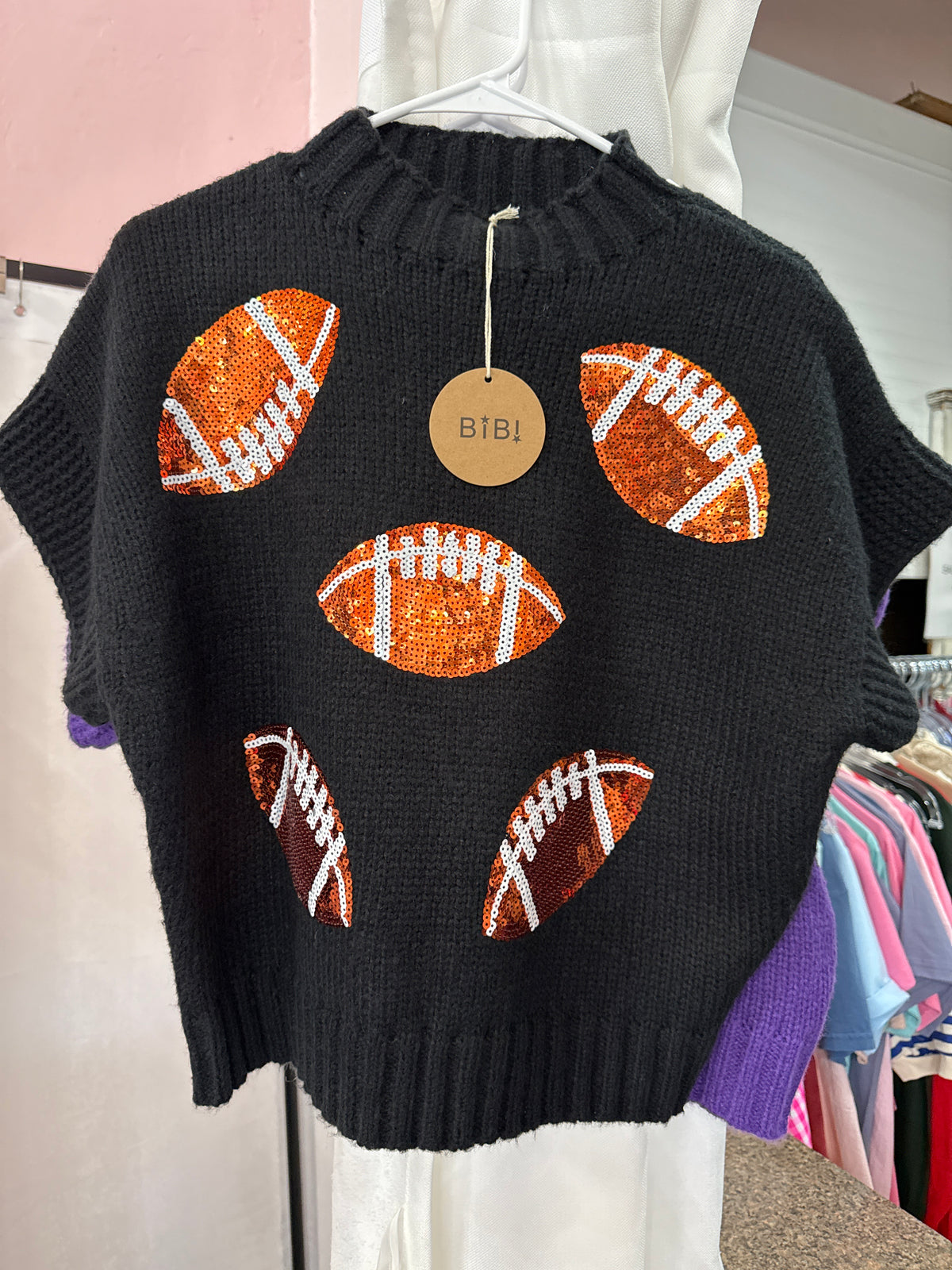 Sequin Football Sweater