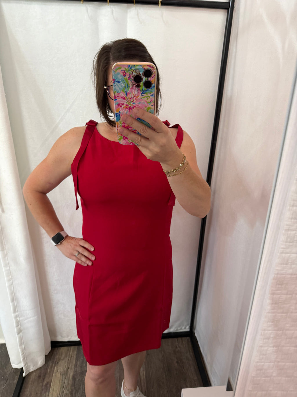 Boat Neck Shoulder Ties Sleeveless mini dress