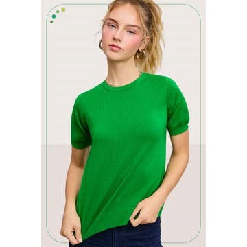 Soft Puffy Sleeve Basic Knot Top