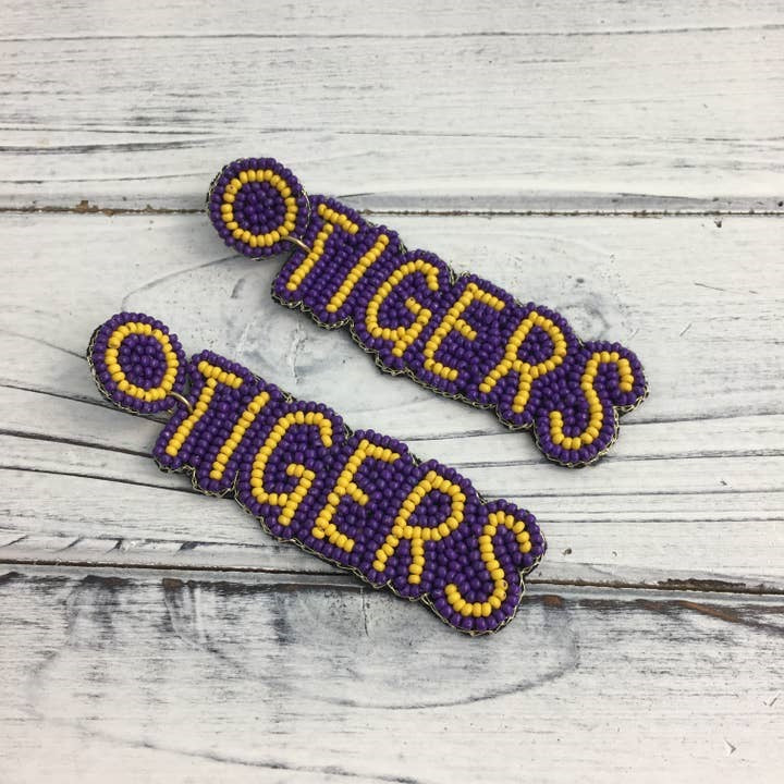 Tiger Beaded Earrings