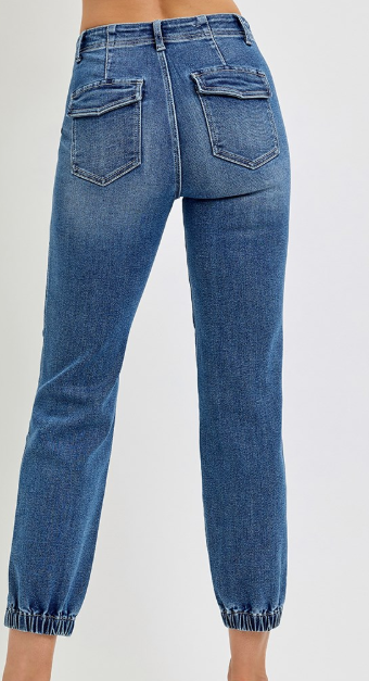 HIGH RISE ANKLE JOGGER RELAXED JEANS RDP5652 MEDIUM