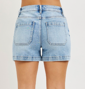 TUMMY CONTROL HIGH RISE PINTUCK DETAIL SHORTS RDS6448 LIGHT