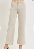 TUMMY CONTROL MID RISE ANKLE STRAIGHT RAW HEM PANTS