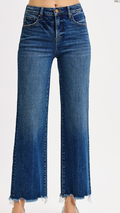 TUMMY CONTROL HIGH RISE ANKLE STRAIGHT JEANS DARK