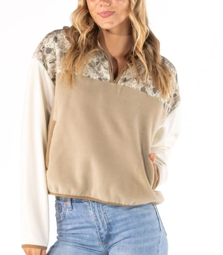 Simply Southern Aleyna Fleece Pullover Camo