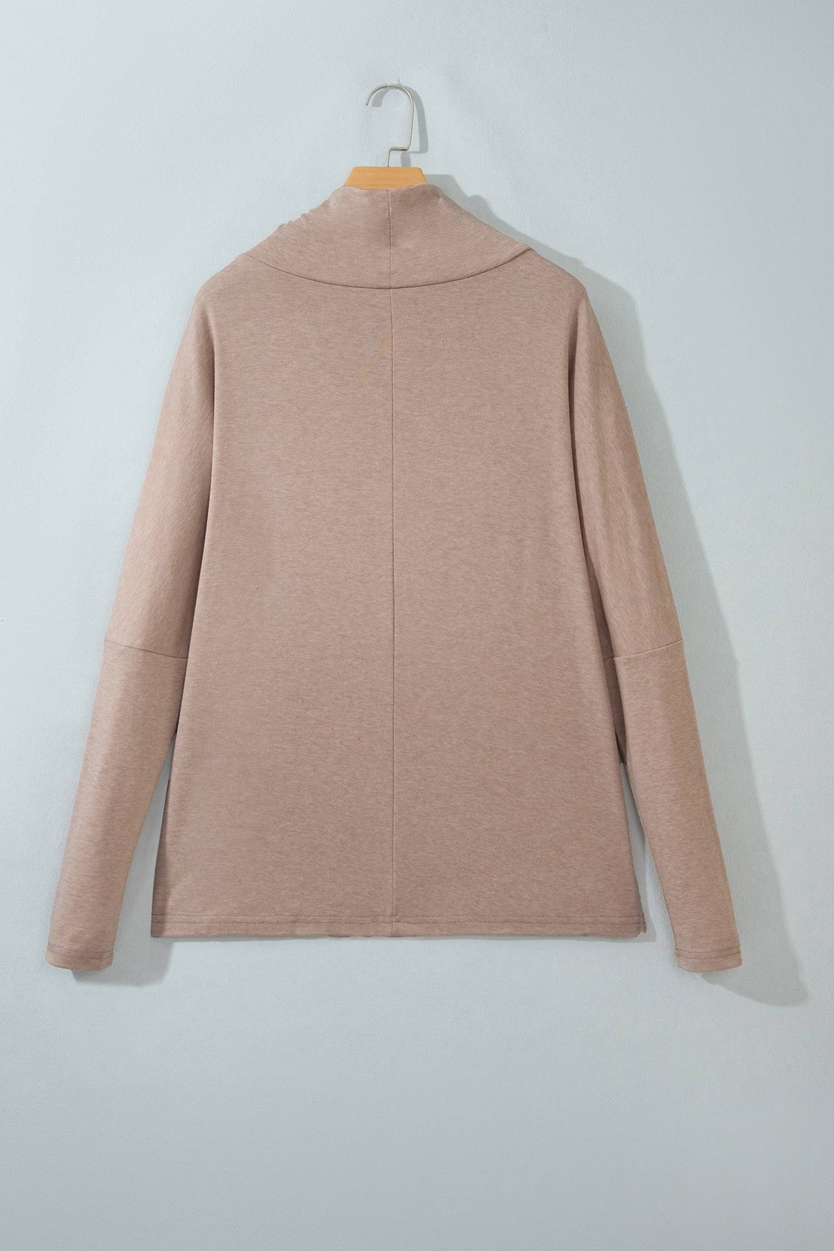 Oversized Mock Neck Long Sleeve Layering Basic Blouse