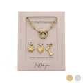 18K Gold Stainless Steel Pet Charm Holder Necklace Gift Set