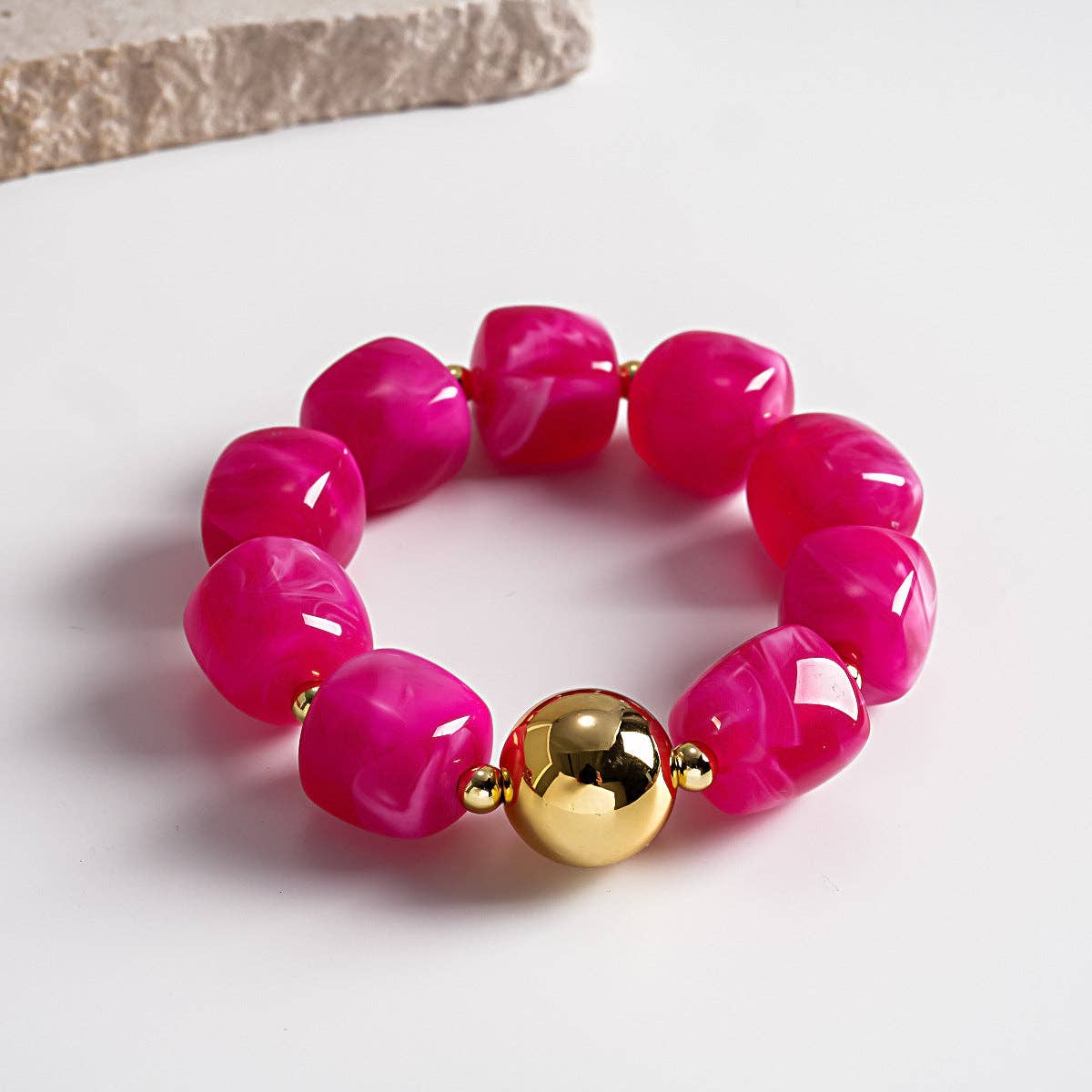 Oversized Acrylic Ombre Geometric Bracelet Vintage N6H061