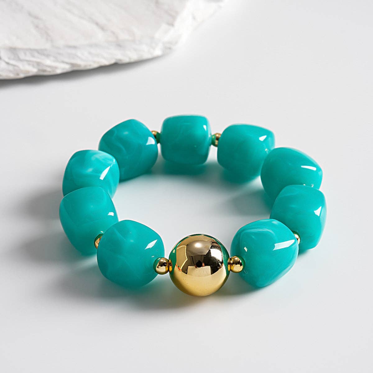 Oversized Acrylic Ombre Geometric Bracelet Vintage N6H061