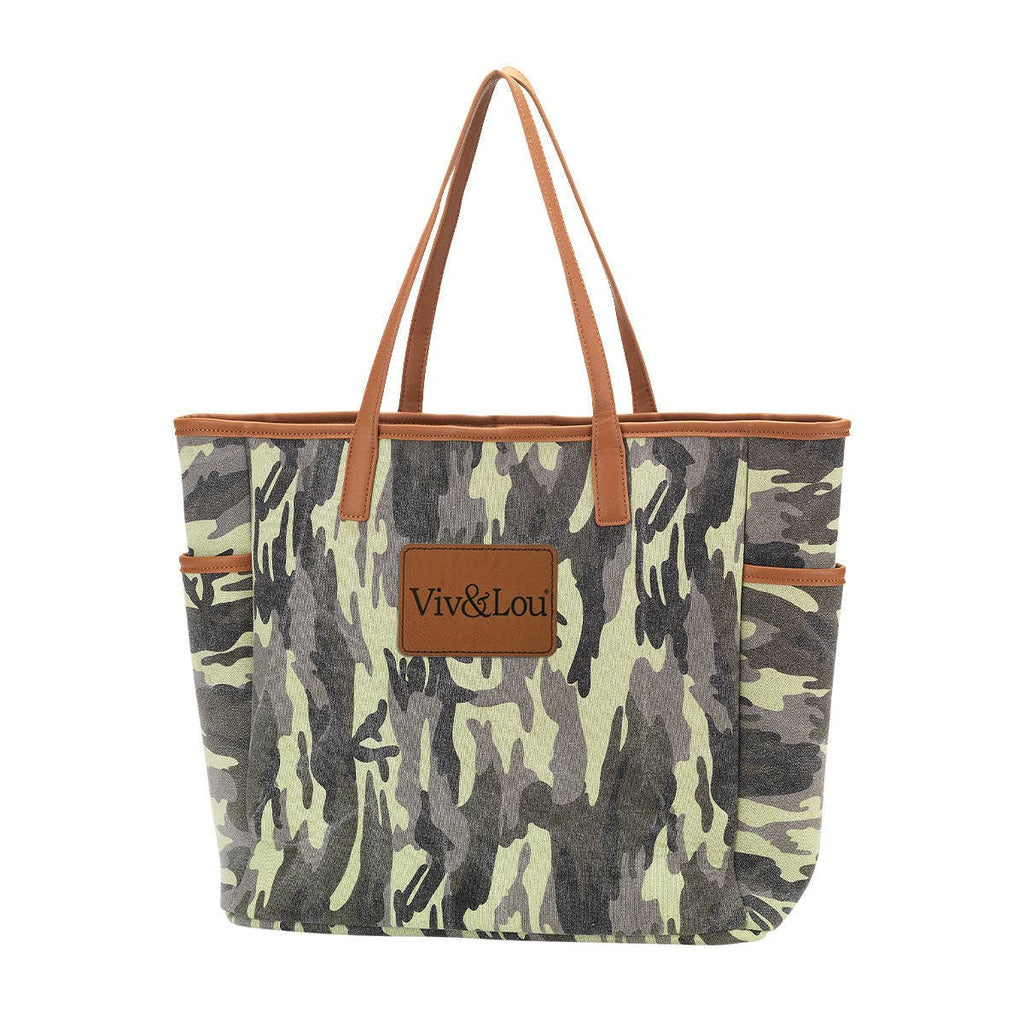 Camo Hayden Tote Canvas Work Travel Everyday Large Shoulder Bag #M965-CAMO-VLXN