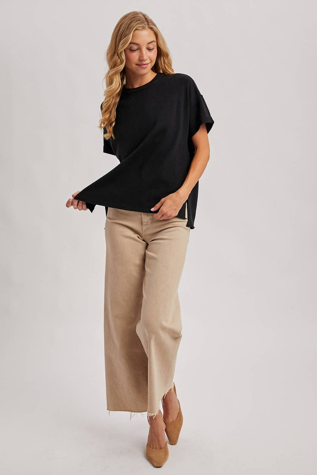 CREW NECK KNIT T-SHIRT
