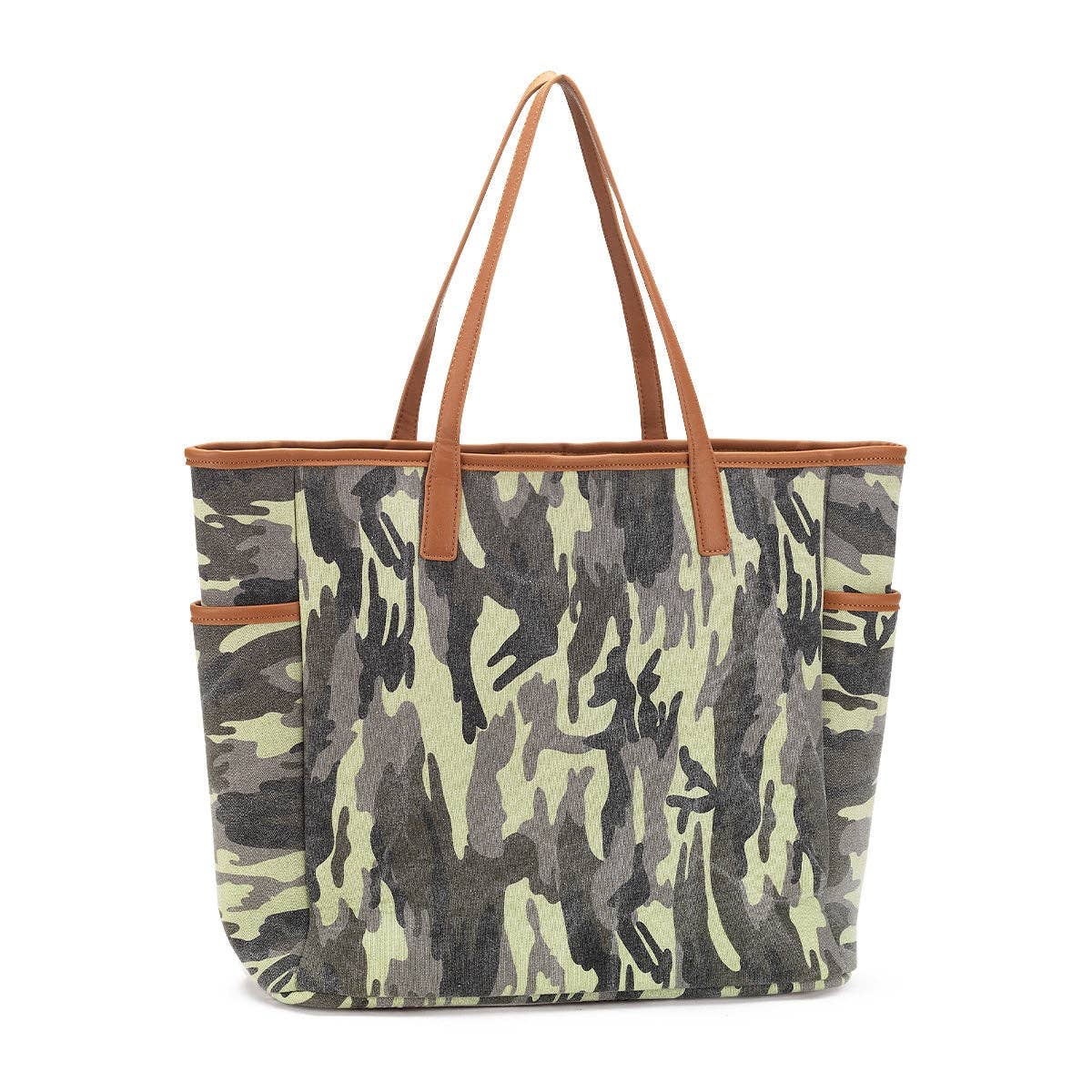 Camo Hayden Tote Canvas Work Travel Everyday Large Shoulder Bag #M965-CAMO-VLXN