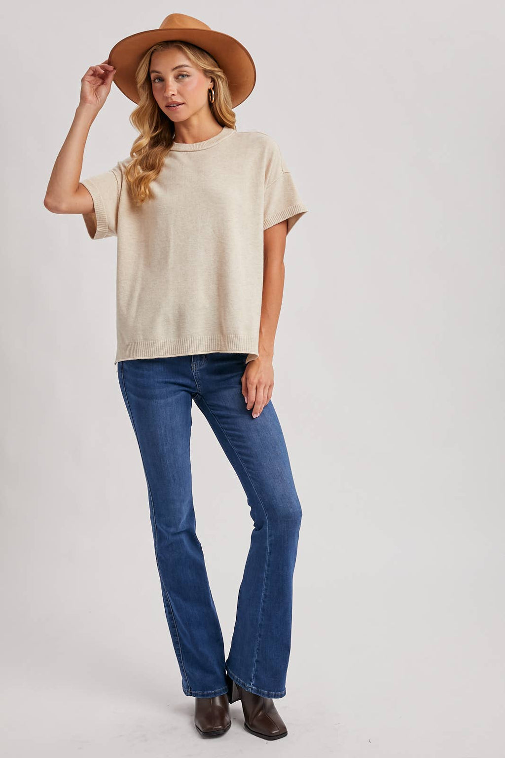 CREW NECK KNIT T-SHIRT
