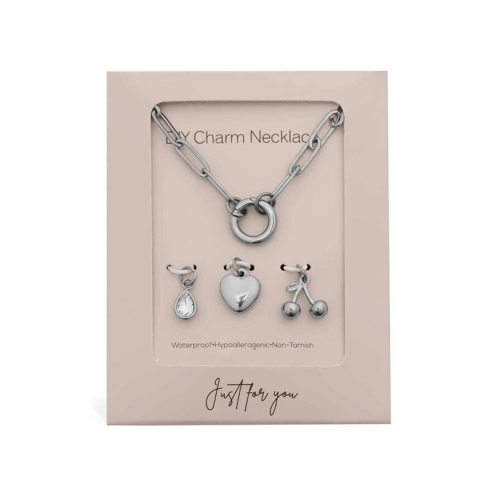 18K Gold Cherry Love Charm Holder Necklace Gift Set