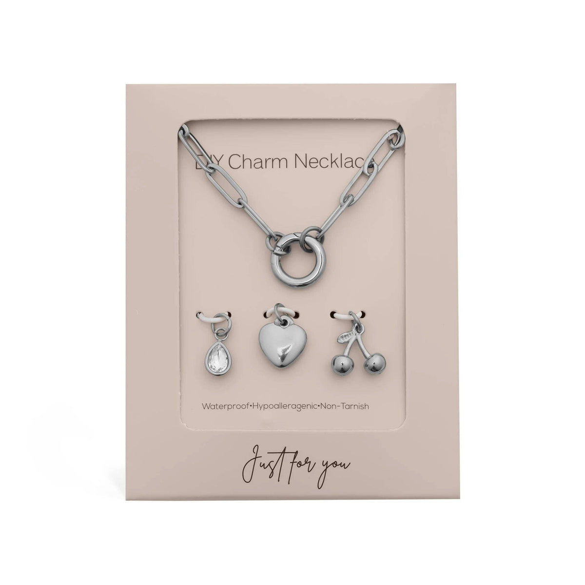 18K Gold Cherry Love Charm Holder Necklace Gift Set
