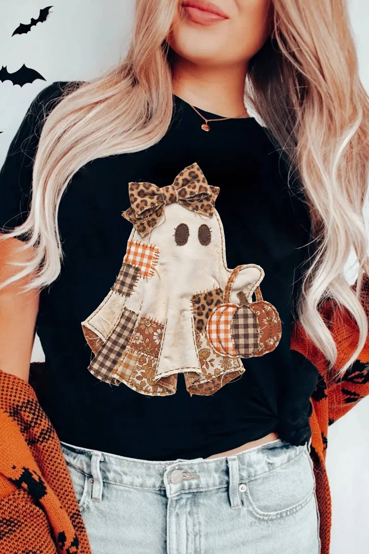 Halloween Ghost Heat Press Graphic T-Shirt