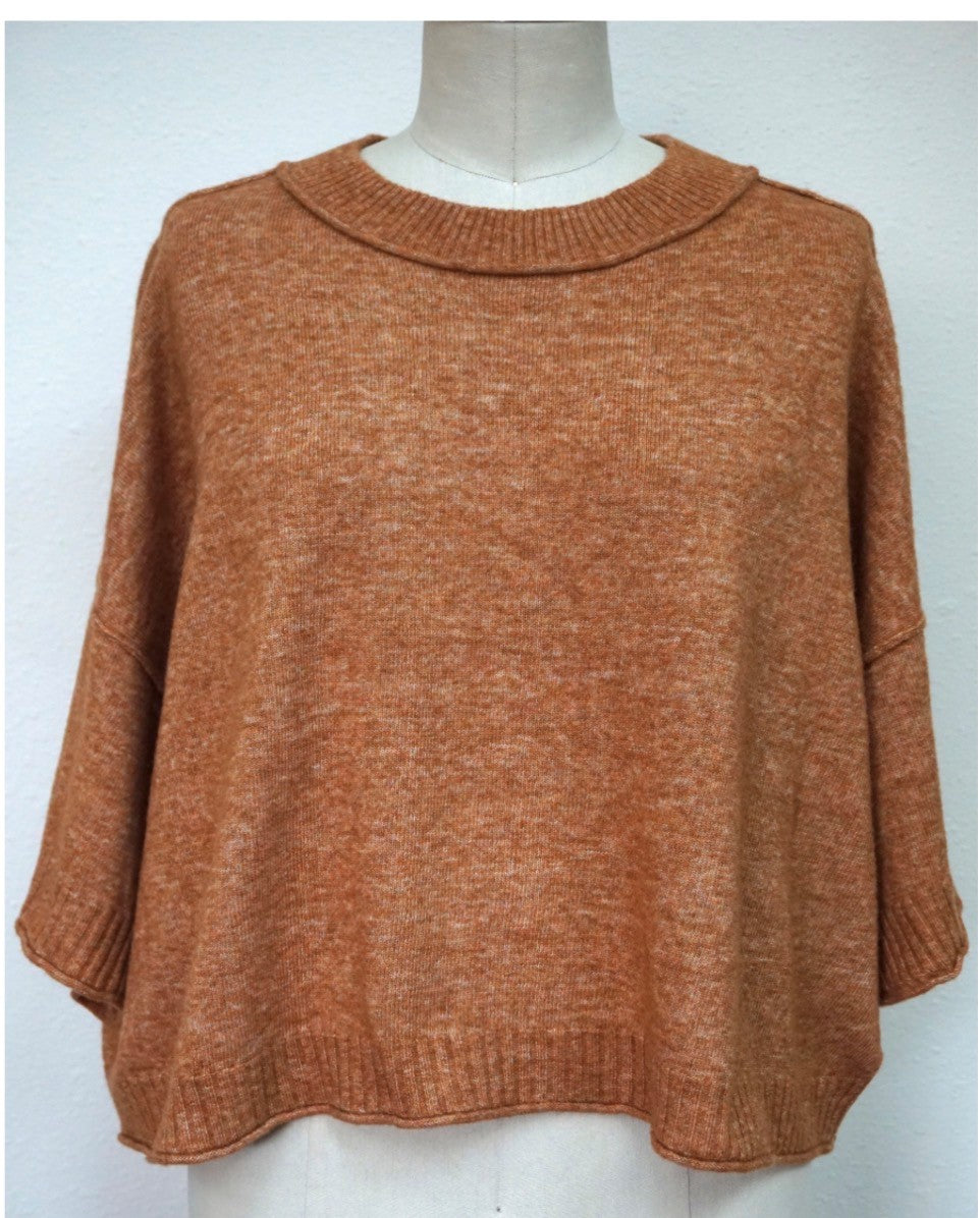 Half Sleeve Oversized Short Sweater