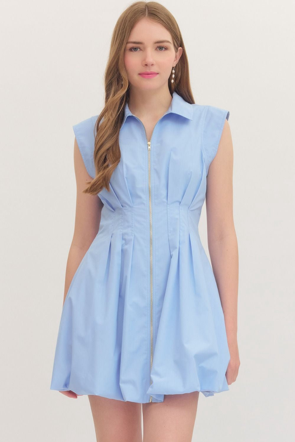 Solid sleeveless mini dress
