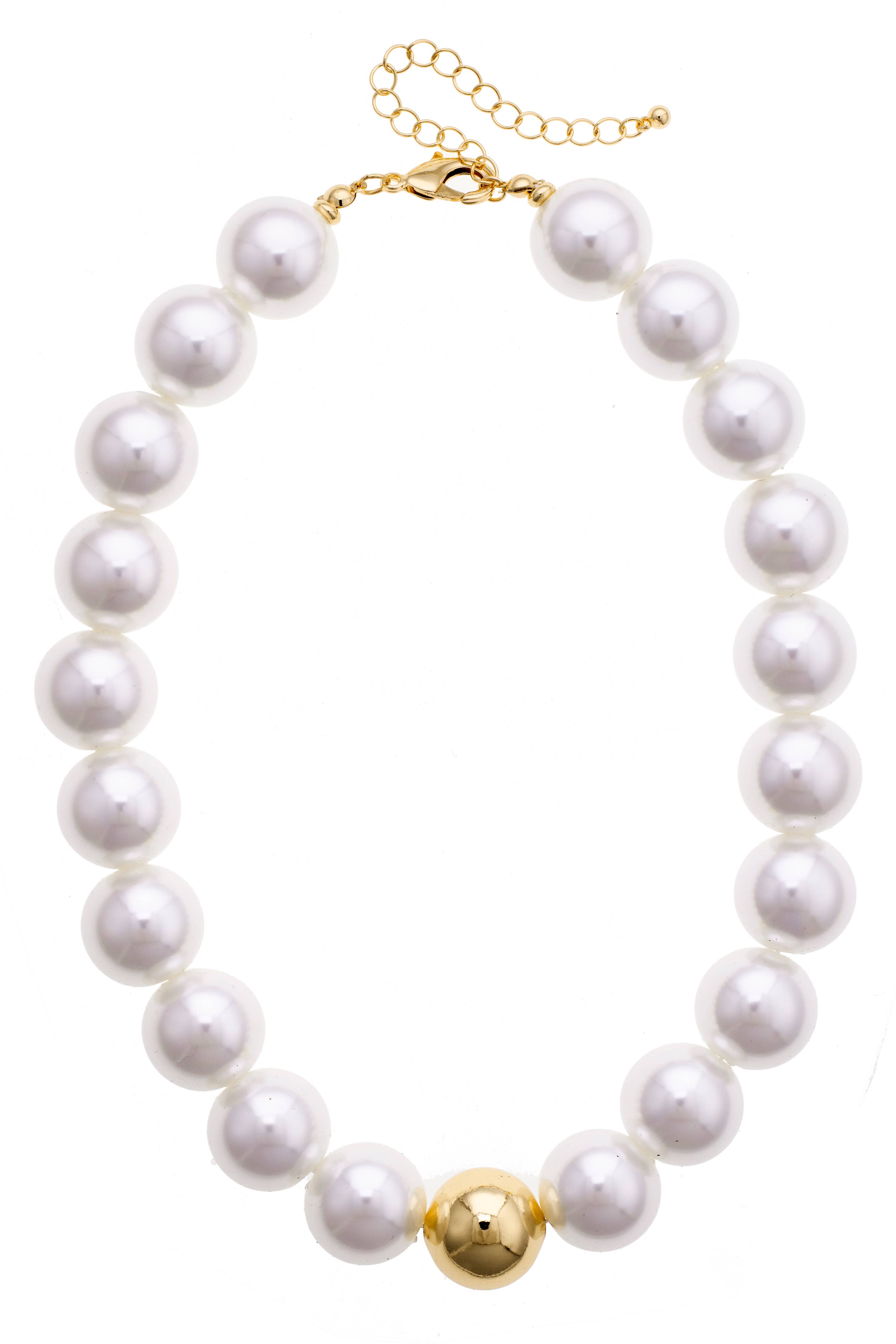 Marjorie Beaded Necklace in Ivory