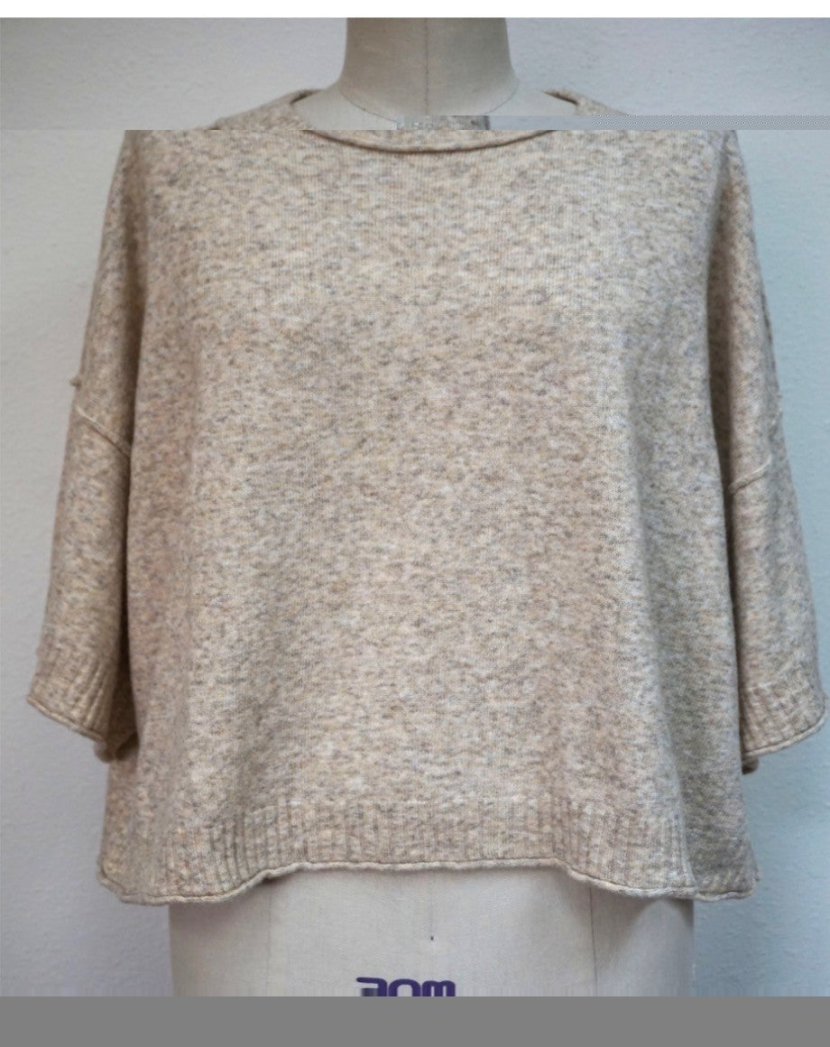 Half Sleeve Oversized Short Sweater